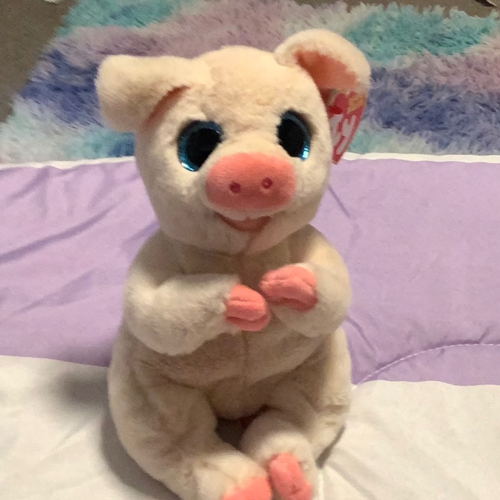 Adorable Cream Plush Pig Toy